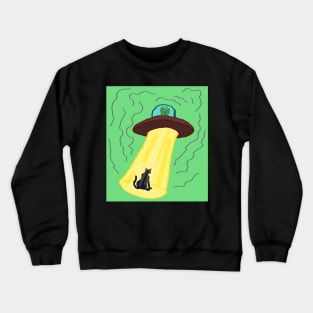 Alien cat abduction Crewneck Sweatshirt